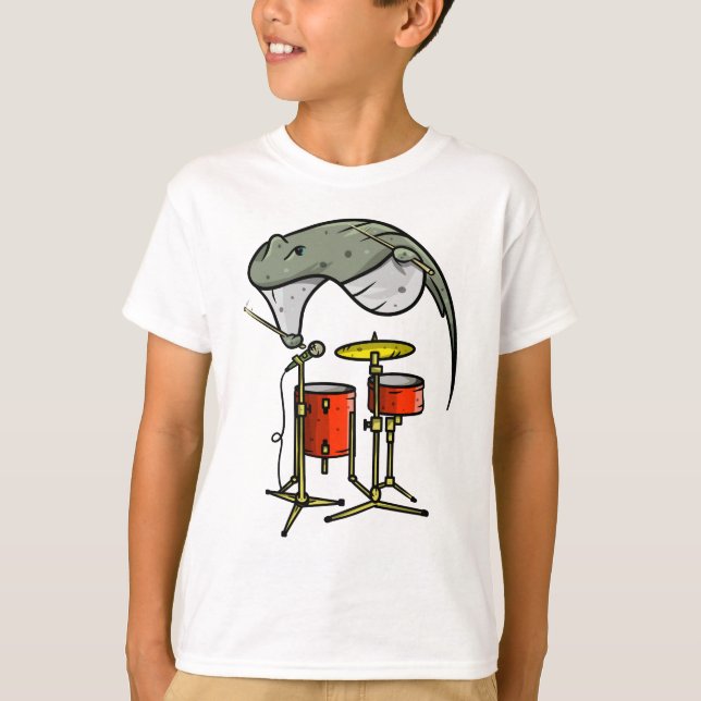 Camiseta Stingray tocando bateria (Frente)