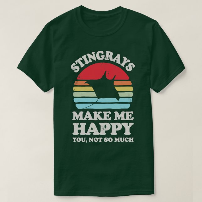 Camiseta Stingrays Make Me Happy Sunset Retro (Frente do Design)