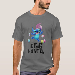 Camiseta Stitch Com Caçador De Ovos De Coelho Da Páscoa