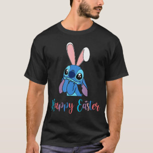 Camiseta Stitch com Felz pascoa de coelho da Páscoa