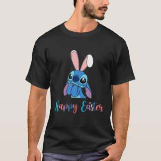 Camiseta Stitch com Felz pascoa de coelho da Páscoa