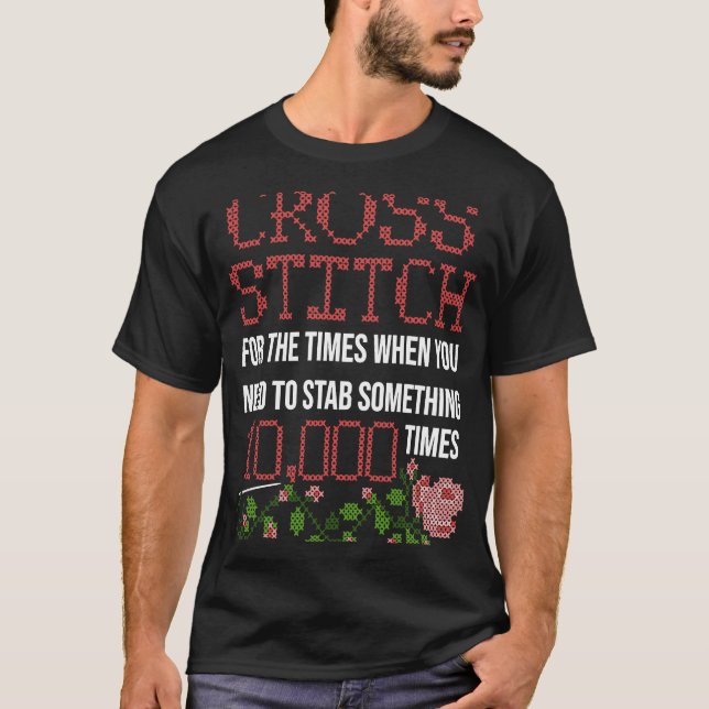 Camiseta Stitch Cruzando Stitchers Crocheter Sewe (Frente)