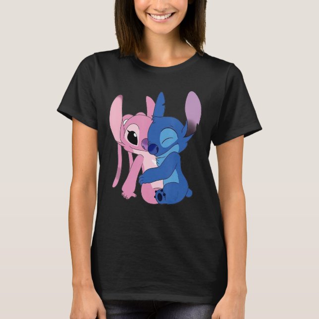 Camiseta Stitch E Angel Hug Clássico (Frente)