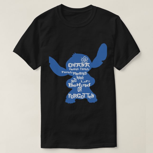 Camiseta Stitch Ohana significa família Classic T-Shirt (Frente do Design)