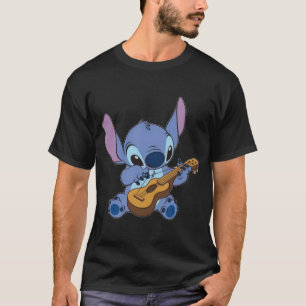 Camiseta Stitch Tocando o adesivo Ukulele