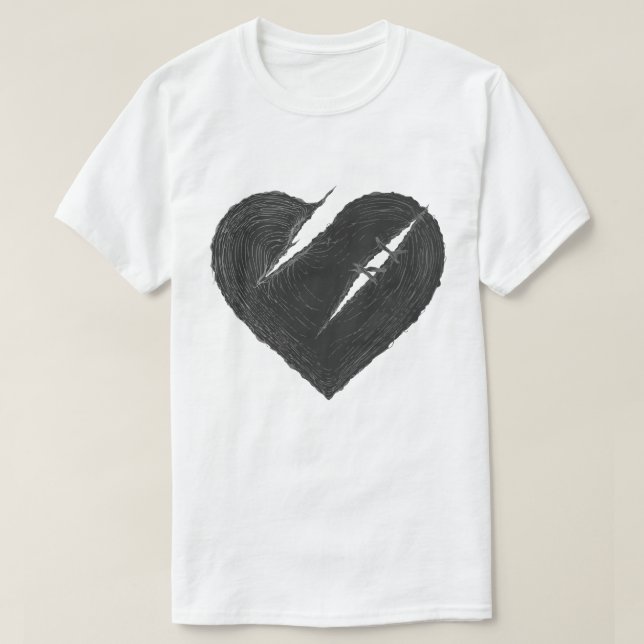 Camiseta Stitched Heart (Frente do Design)