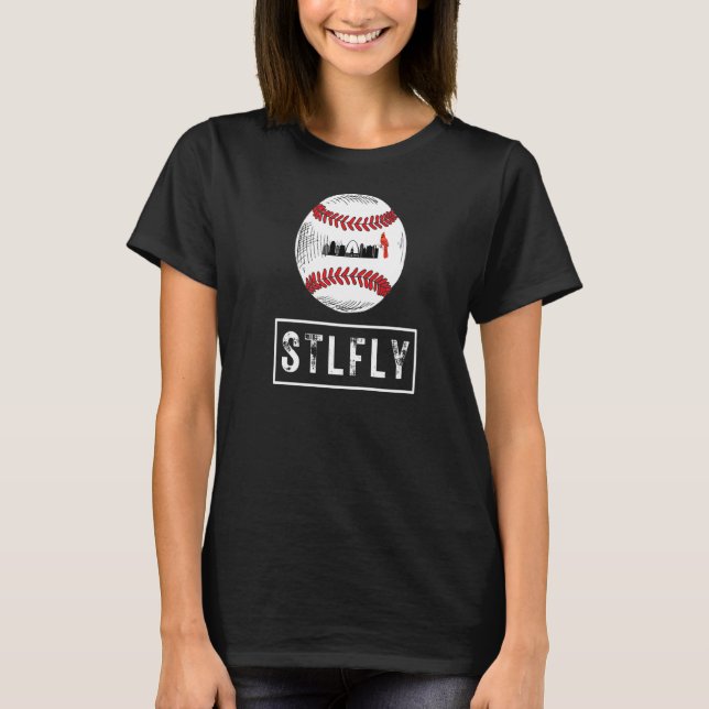Camiseta Stlfly Rua Louis Baseball Skyline Red (Frente)