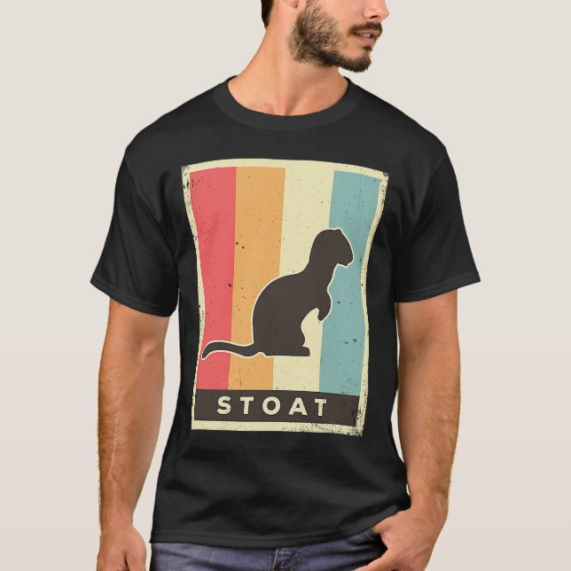 Camiseta Stoat Vintage Retro Poster Animal (Frente)
