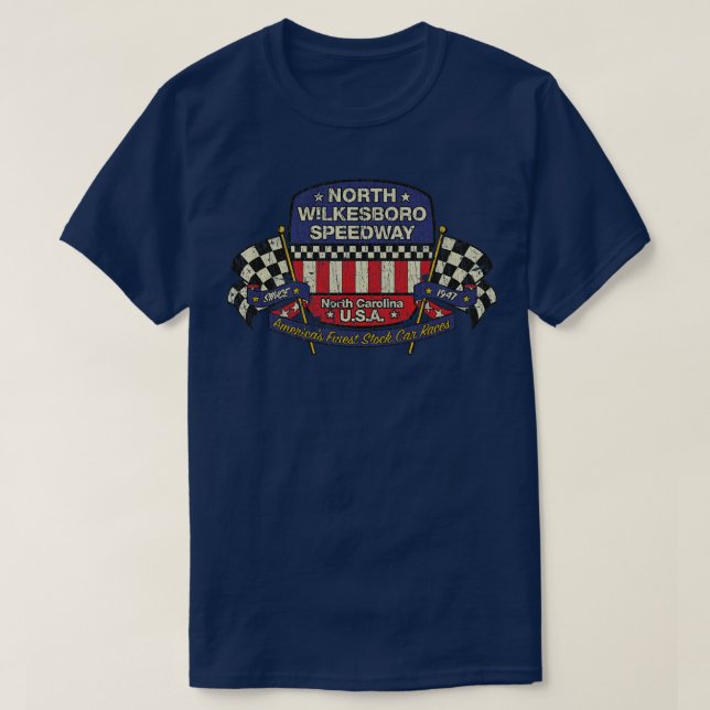 Camiseta Stock Car no Norte de Wilkesboro Speedway 1947 (Frente do Design)