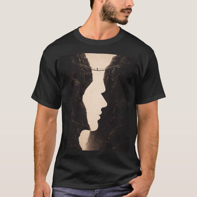Camiseta Stoic Optical Illusion Abstract Art, Cliffs, Land (Frente)