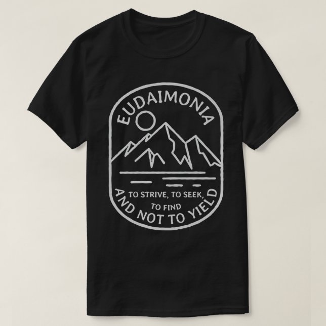 Camiseta Stoic Quote Amor Fati Eudaimonia Premium (Frente do Design)