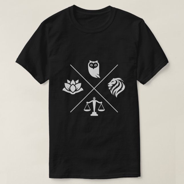 Camiseta Stoic Virtues Wisdom Temperance Justice Courage St (Frente do Design)