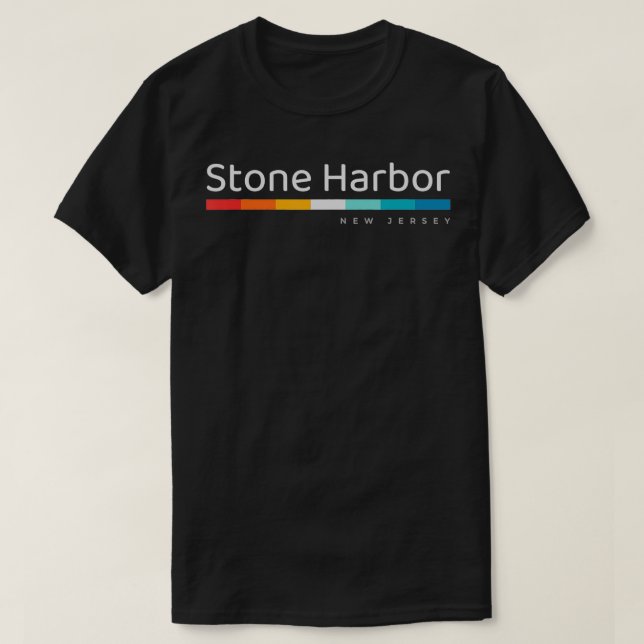 Camiseta Stone Harbor NJ New Jersey Retro Design  (Frente do Design)