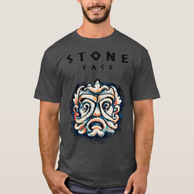 Camiseta Stone Head Retro Sculpture Face (Frente)