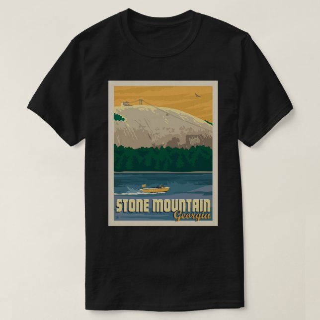 Camiseta Stone Mountain Georgia Metal Impressão (Frente do Design)