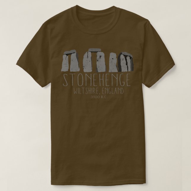 Camiseta Stonehenge Antiga Inglaterra - História da Arqueol (Frente do Design)