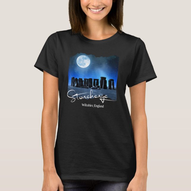 Camiseta Stonehenge England Souvenir Stonehenge À Noite (Frente)