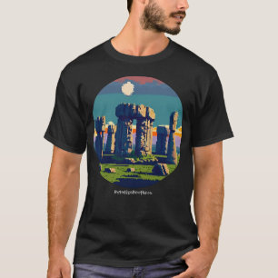 Camiseta Stonehenge England, Viagem, Texto Personalizado Re
