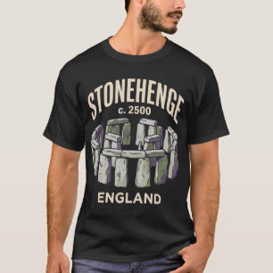 Camiseta Stonehenge Inglaterra Cartaz de Viagem Vintage Ret
