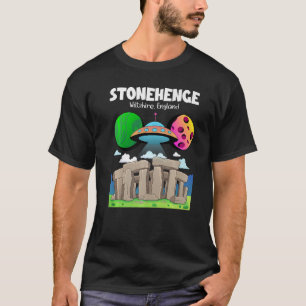 Camiseta Stonehenge Inglaterra Lembrança Disco Voador No E