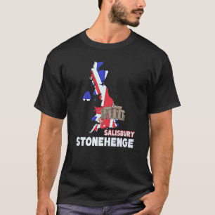 Camiseta Stonehenge Inglaterra Lembrança Mapa Inglaterra St
