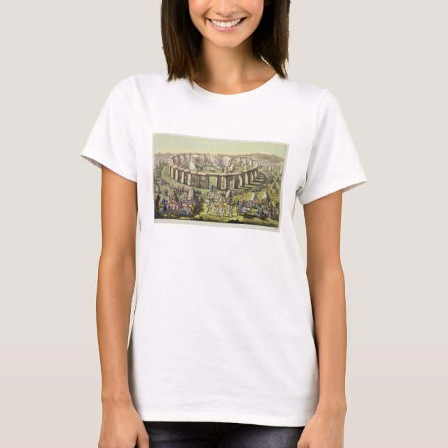 Camiseta Stonehenge, ou um templo circular dos Druids, pl (Frente)