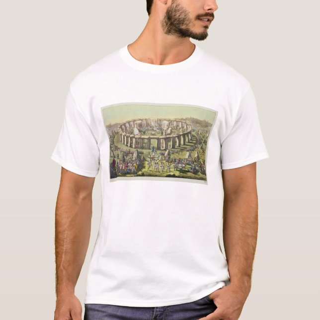 Camiseta Stonehenge, ou um templo circular dos Druids, pl (Frente)