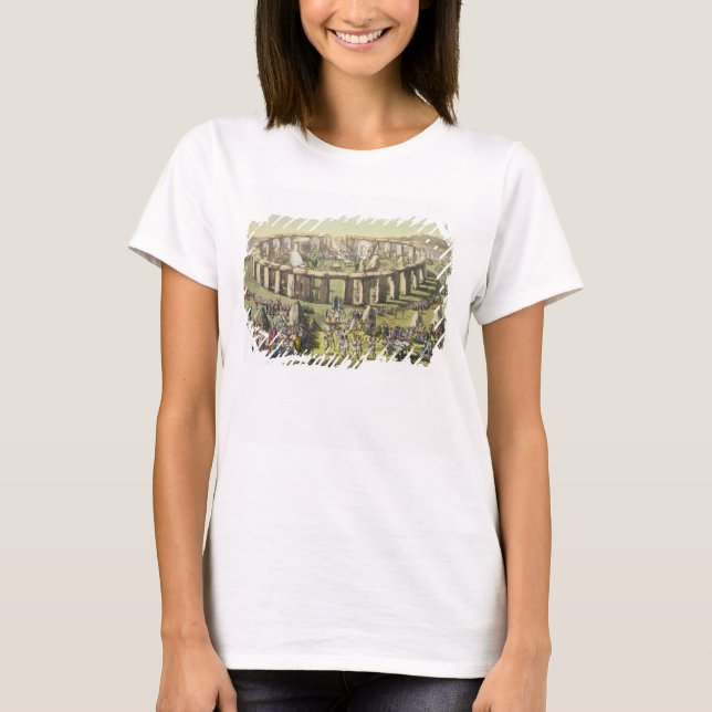 Camiseta Stonehenge, ou um templo circular dos Druids, pl (Frente)