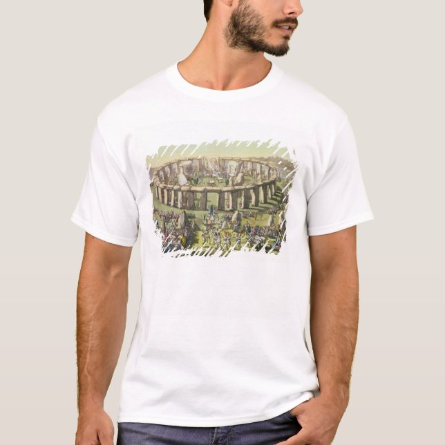 Camiseta Stonehenge, ou um templo circular dos Druids, pl (Frente)