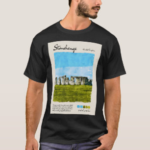 Camiseta Stonehenge Vintage Watercolor Viagem