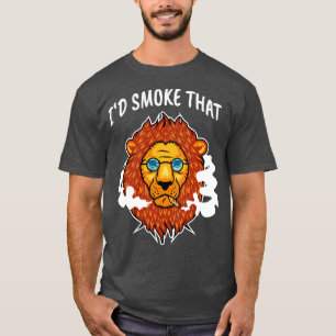 Camiseta Stoner Lion Hippie Cat Fuma presentes conjunto