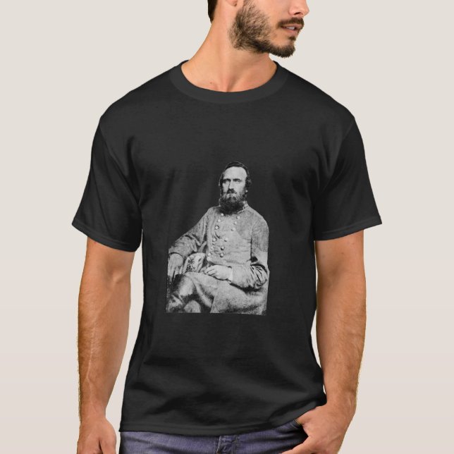 Camiseta Stonewall Jackson e citações - preto (Frente)
