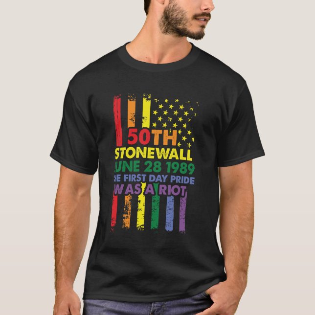 Camiseta Stonewall Riots 50th LBGTQ Orgulho gay Shirts Amer (Frente)