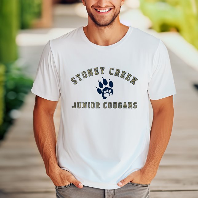 Camiseta Stoney Creek Junior Cougars Mens White (Criador carregado)