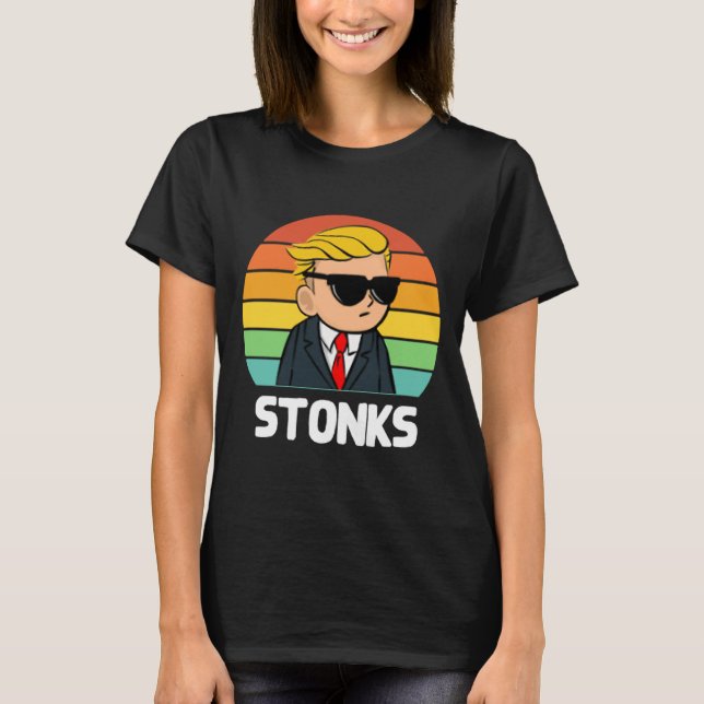 Camiseta Stonks Pocket Design Tendies Bets Stocks Só Ir (Frente)
