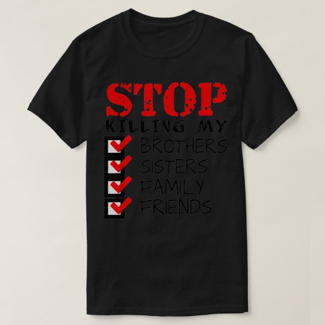 Camiseta Stop killing people protest  (Frente do Design)