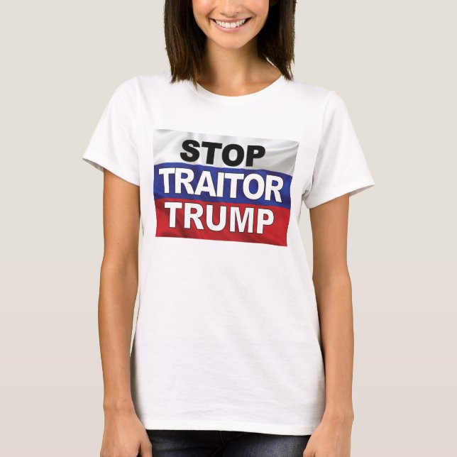 Camiseta "Stop Traitor Trump" para Mulheres (Frente)