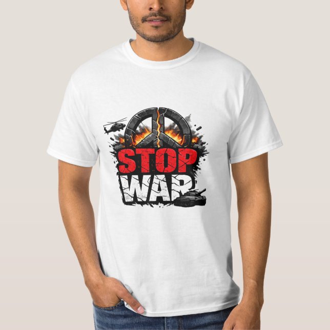 Camiseta Stop War Peace Graphic T-Shirt – Stand for Peace (Frente)