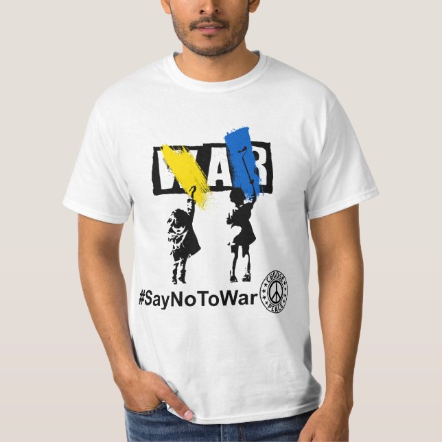 Camiseta Stop War , Say No to War ,I Stand with Ukraine  (Frente)