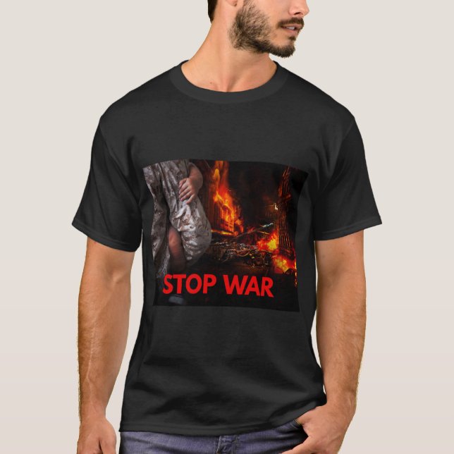 Camiseta Stop War, Stand With Ukraine, Support Ukraine, (Frente)
