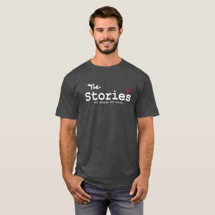 Camiseta Storiers - T do carvão vegetal com logotipo branc