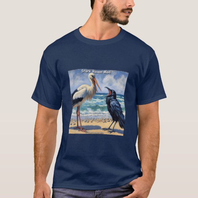 Camiseta Stork Raven Mad – Beach Bird Banter (Frente)