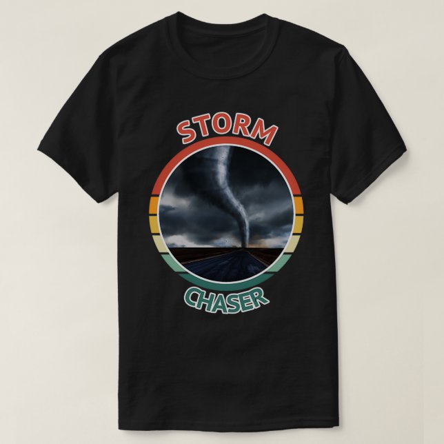 Camiseta Storm Chaser Weather Tornado Furacão Retro Graph (Frente do Design)