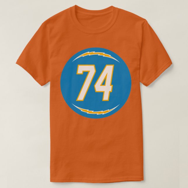 Camiseta Storm Norton Número 74 Jersey Los Angeles Chargers (Frente do Design)