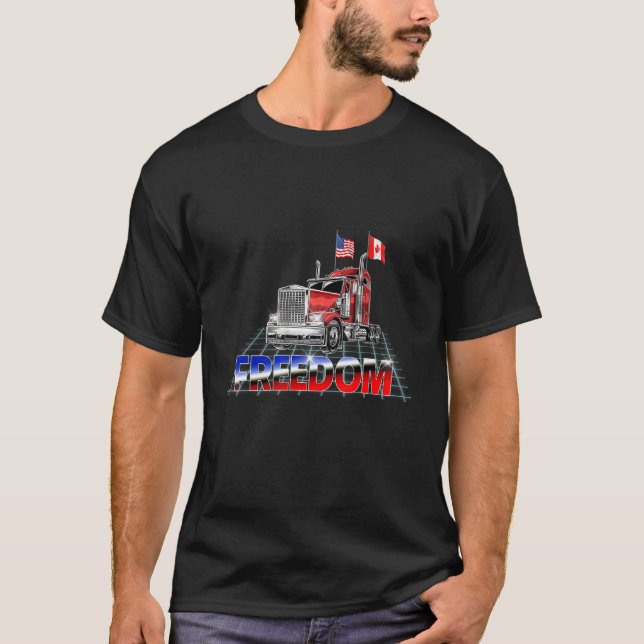 Camiseta Storm Truck American Canada Flag Freedom Convo (Frente)