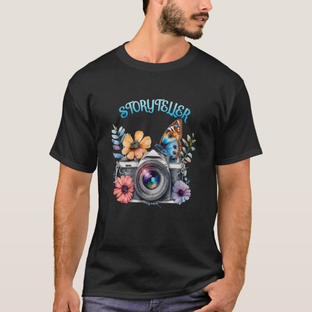 Camiseta Storyteller Camera Photography Butterfly Photograp (Frente)