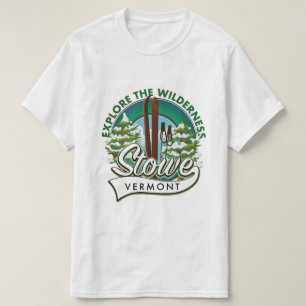 Camiseta Stowe Vermont, explora a poster de esqui de Wilder