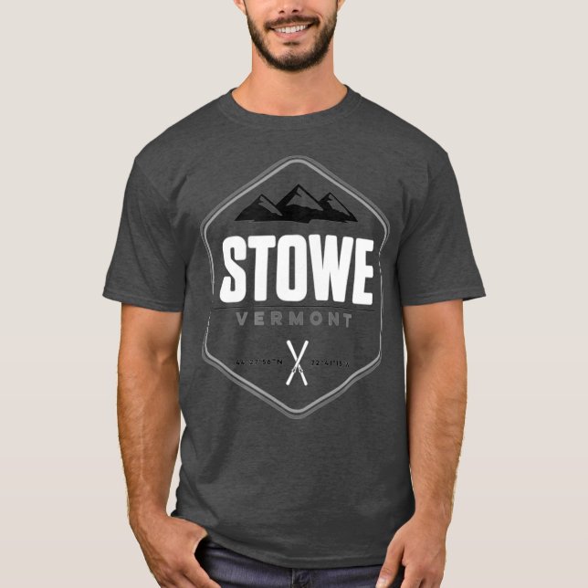 Camiseta Stowe Vermont Graphic Vintage Skiing (Frente)