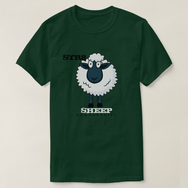 Camiseta Str8 Sheep verde (Frente do Design)