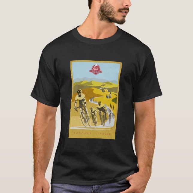 Camiseta Strade Bianche Retro Cycling Art  (Frente)